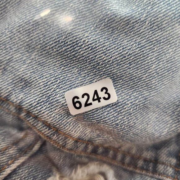 Womens Ci Sono Denim Collection Blue Jean Jacket Distressed Button Up Size S - Picture 11 of 11